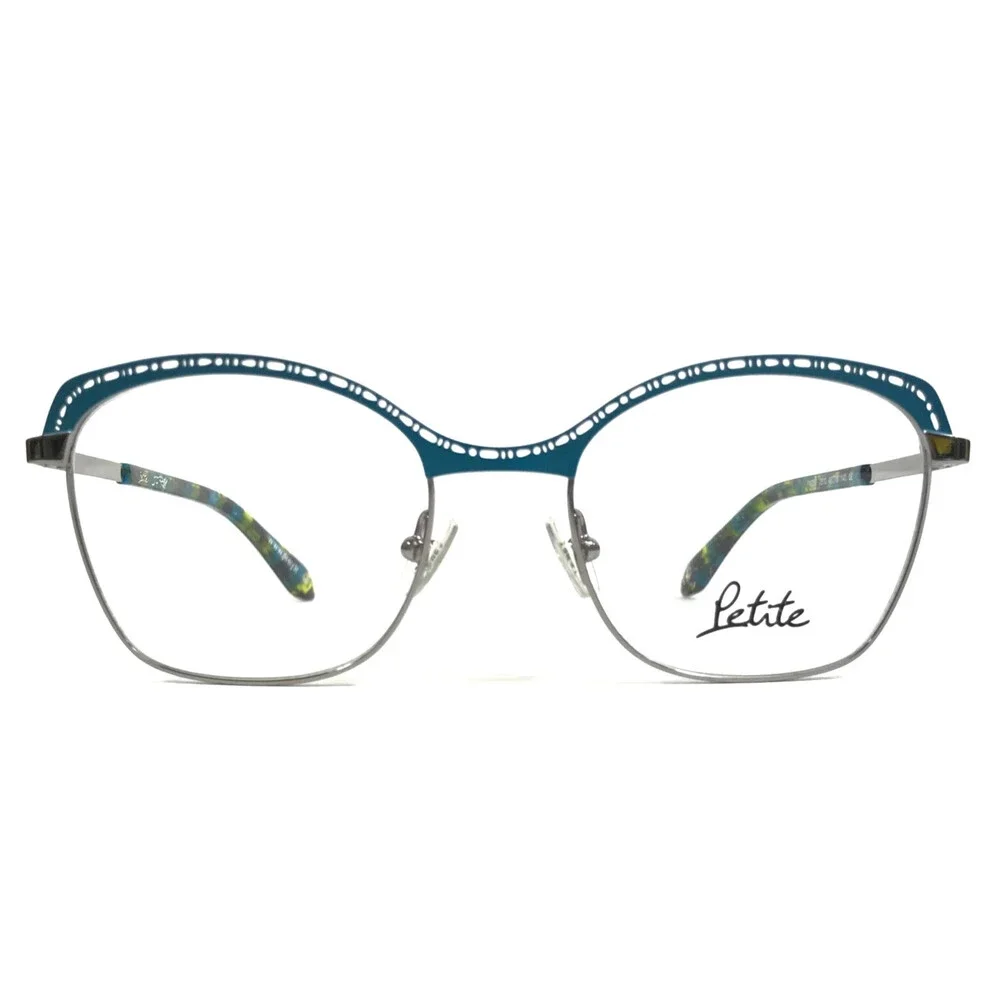 J. F. Rey Petite Eyeglasses Frames PM058 2510 Blue Silver Full Rim 48-18-140